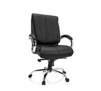 hjh OFFICE 729437 Fauteuil de Direction XXL H 100 Similicuir Noir, Fauteuil de Bureau Ergonomique, Charge maximale 180 kg, rembourré