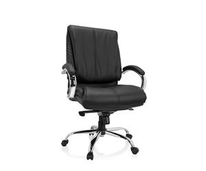 hjh OFFICE 729437 Fauteuil de Direction XXL H 100 Similicuir Noir, Fauteuil de Bureau Ergonomique, Charge maximale 180 kg, rembourré