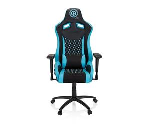 hjh OFFICE 734232 Chaise de Gaming GAMEBREAKER SX 04 Tissu/Cuir synthétique Noir/Turquoise, Fauteuil de Bureau Pivotant, avec Coussin et Dossier inclinable
