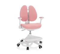 hjh OFFICE 736415 Chaise pour des Enfants Kid Wing Tissu Rose Repose-Pieds pratiquement réglable en Hauteur, pivotant