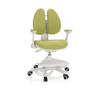 hjh OFFICE 736417 Chaise pour des Enfants Kid Wing Tissu Vert Repose-Pieds pratiquement réglable en Hauteur, pivotant