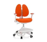 hjh OFFICE 736419 Chaise pour des Enfants Kid Wing Tissu Orange Repose-Pieds pratiquement réglable en Hauteur, pivotant