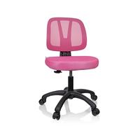 hjh OFFICE 736421 Chaise de Bureau pour Enfants Kid YU 200 Tissu/Filet Chaise pivotante avec Dossier Respirant, Rose