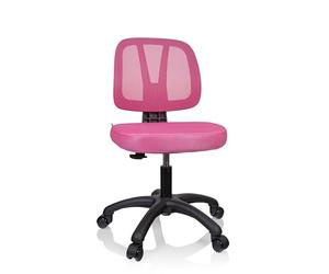 hjh OFFICE 736421 Chaise de Bureau pour Enfants Kid YU 200 Tissu/Filet Chaise pivotante avec Dossier Respirant, Rose
