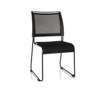 hjh OFFICE 760003 Siège Visiteur Padua V Tissu/Filet Noir Chaise avec Rembourrage Confortable, Multi-Usage, empilable