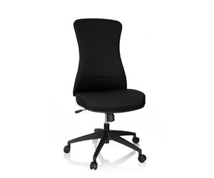 hjh OFFICE 760012 siège de Bureau Professionnel Office XT Pro Tissu Respirable Noir Fauteuil pivotant rembourré sans accoudoirs Profondeur de la Surface d’Assise Ajustable