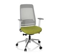 hjh OFFICE 790002 Chaise de Bureau Professionnelle Chiaro T2 Tissu Vert/Gris Chaise pivotante Ergonomique, Hauteur et Profondeur d'assise réglables, Dossier résille