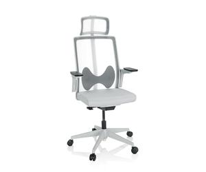 hjh OFFICE 790019 siège de Bureau Professionnel ARCEO W Tissu/Tissu maill Gris Clair Chaise pivotante Ergonomique Soutien Lombaire réglable