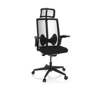 hjh OFFICE 790020 Siège de Bureau Professionnel/Siège pivotant ARCEO B Tissu/Tissu Maille Noir, Soutien Lombaire, réglable