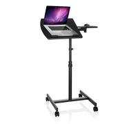 hjh OFFICE 802110 Support Debout pour Ordinateur Portable VM-SL Table pour Ordinateur Portable avec Support pour Tapis de Souris, pivotant & réglable en Hauteur, avec roulettes