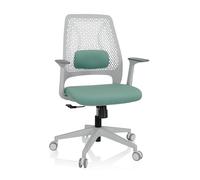 hjh OFFICE 810032 Chaise de Bureau PARFERIO W Chaise pivotante avec Appui-lordose réglable en Hauteur, Tissu Bleu