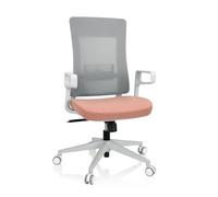 hjh OFFICE 810036 Chaise de Bureau Ergonomique COMFIO WMH Chaise pivotante Design avec Soutien Lombaire réglable, Tissu/Filet Rose