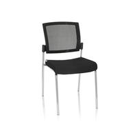 hjh OFFICE 820021 Siège Visiteur K9 V Tissu/Filet Noir/Chrome Siège de conférence pouvant Supporter jusqu'à 180 kg, Assise rembourrée, empilable
