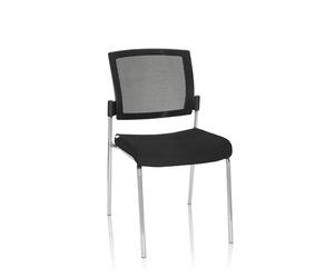 hjh OFFICE 820021 Siège Visiteur K9 V Tissu/Filet Noir/Chrome Siège de conférence pouvant Supporter jusqu'à 180 kg, Assise rembourrée, empilable