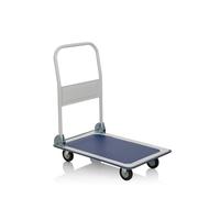 hjh OFFICE 830022 Carry Chariot de Transport Pliable en métal Bleu/Blanc 73 x 48 cm Charge maximale 150 kg
