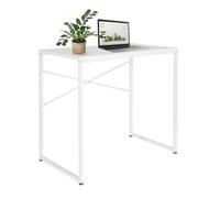 hjh OFFICE 830071 Bureau d'ordinateur Blanc Easy UP H I 78x46 cm, Table d'étude de PC pour Maison Bureau, Cadre Robuste en métal