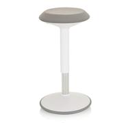 hjh OFFICE 830096 Tabouret Balance Sit III W Blanc/Gris Tissu, Tabouret Assis Debout, Ergonomique, Réglable en Hauteur, pour Une Position Assise équilibrée et Active