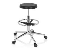 hjh OFFICE 830101 Tabouret de Travail Top Work 14 I Siège Technique réglable en Position très Haute, Mousse Rigide, Noir