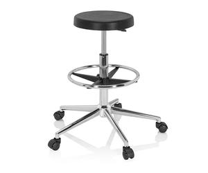 hjh OFFICE 830101 Tabouret de Travail Top Work 14 I Siège Technique réglable en Position très Haute, Mousse Rigide, Noir