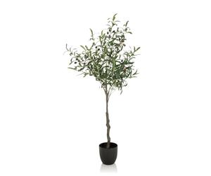 hjh OFFICE 871012 Plante Artificielle Olive Arbre Artificiel pour décoration de Maison, Hauteur 120 cm, Plastique