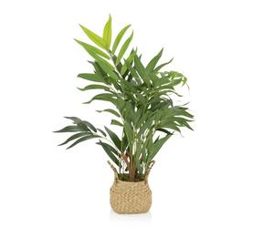 hjh OFFICE 871014 Plante Artificielle CHAMAEDOREA Palmier de Montagne avec Panier, Hauteur 65 cm, Plante d'intérieur décorative Artificielle