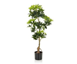 hjh OFFICE 871015 Plante Artificielle SCHEFFLERA Aralie Artificielle Hauteur 100 cm Arbre Artificiel Plante d'intérieur décorative