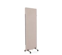 hjh OFFICE 891003 Cloison de Séparation Acoustique Mobiles FLEXMIUT 177 x 60 cm, Panneau Central avec roulettes et Patins, Tissu Taupe