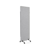 hjh OFFICE 891004 Cloison de Séparation Acoustique Mobiles FLEXMIUT 177 x 60 cm, Panneau Central avec roulettes et Patins, Tissu Gris Clair