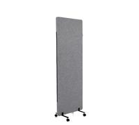 hjh OFFICE 891007 Cloison de Séparation Acoustique Mobiles FLEXMIUT 177 x 60 cm, Panneau Central avec roulettes et Patins, Tissu Gris Foncé