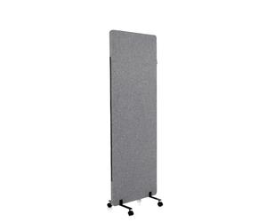 hjh OFFICE 891007 Cloison de Séparation Acoustique Mobiles FLEXMIUT 177 x 60 cm, Panneau Central avec roulettes et Patins, Tissu Gris Foncé