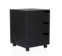 hjh OFFICE Caisson à roulettes Organiser I Armoire d'appoint spacieuse avec tiroirs et roulettes, Noir