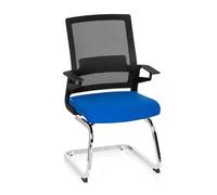 hjh OFFICE Chaise Bureau Cantilever Ergonomique avec Accoudoirs Inventor V Chaises de Réception pour Réunion, Conférence, Salle d’Attente, Tissu/Maille Respirante Bleu 732070