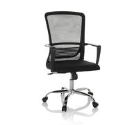 hjh OFFICE Chaise de Bureau avec Dossier Respirant Star-TEC S Chaise pivotante avec Soutien Lombaire Flexible, Tissu/résille, Noir