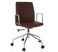 hjh OFFICE Chaise de Bureau élégante avec Fonction d'oscillation VEMONA 30 Chaise de Direction Chaise de Design pour Bureau et Home-Office, Simili Cuir Marron
