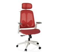 HJH Office Chaise de bureau ARCEO WF – ergonomique, appui-tête & soutien lombaire réglables, rouge