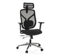 hjh OFFICE Chaise de Bureau Ergonomique CASSILIS B Chaise pivotante en résille, Dossier réglable avec Support Lombaire, Hauteur jusqu'à 220 cm, Noir