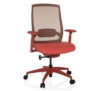 hjh OFFICE Chaise de Bureau Ergonomique Colore Chaise pivotante Professionnelle, Profondeur d'assise et Soutien Lombaire réglables, Dossier Respirant, Rouge