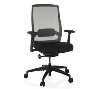 hjh OFFICE Chaise de Bureau Ergonomique Colore Chaise pivotante Professionnelle, Profondeur d'assise & Soutien Lombaire réglables, Dossier Respirant, Noir