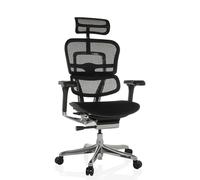 hjh OFFICE Chaise de Bureau Ergonomique ERGOHUMAN GEN 2 Design Original, Utilisation 24h/24, Fauteuil de Bureau avec Soutien Lombaire Flexible, Tissu Assise rembourrée, Dossier résille Noir