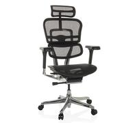 Chaise de bureau / Fauteuil de direction ERGOHUMAN I Tissu maille noir hjh OFFICE Noir