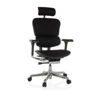 hjh OFFICE Chaise de Bureau Ergonomique ERGOHUMAN GEN2 Design Original, Utilisation 24h/24, Fauteuil de Bureau avec Soutien Lombaire Flexible, Assise rembourrée, Tissu Noir