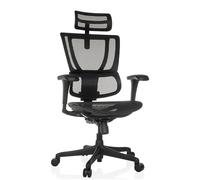 hjh OFFICE Chaise de Bureau Ergonomique ERGOHUMAN Slim ECO M GEN2 Design Original, Fauteuil de Bureau avec Soutien Lombaire Flexible, Tissu tendu, Noir