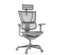 hjh OFFICE Chaise de Bureau Ergonomique ERGOHUMAN Slim Ultra GEN2 Design Original, Fauteuil de Bureau avec Soutien Lombaire Flexible, Tissu tendu, Gris