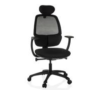 hjh OFFICE Chaise de Bureau Ergonomique RI-Cover Chaise pivotante avec Soutien Lombaire réglable, Dossier Respirant, Noir