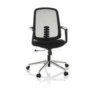 hjh OFFICE Chaise de Bureau Ergonomique SEDIOLO B Chaise pivotante avec Dossier Respirant et Soutien Lombaire, Tissu/Filet Noir