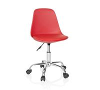 hjh OFFICE Chaise de Bureau pour Enfant Fancy II Chaise d'étude pivotante sans accoudoirs, Siège à roulettes avec Hauteur réglable, Rouge 742013
