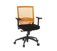 hjh OFFICE Chaise de Bureau Professionnelle Porto Base Tissu/Filet Orange Chaise pivotante Ergonomique, accoudoirs & Soutien Lombaire réglables