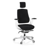 hjh OFFICE Chaise de Bureau Professionnelle SPEKTRE Tissu Blanc/Noir Chaise pivotante Ergonomique avec Dossier réglable