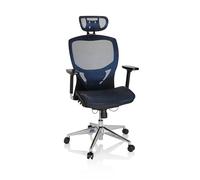 hjh OFFICE Chaise de Bureau Professionnelle Venus One Tissu résille Noir/Bleu Chaise pivotante Ergonomique, Dossier réglable en Hauteur