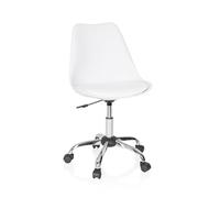 hjh OFFICE Chaise de Bureau Scandinave Fancy Pro Fauteuil Pivotant à roulettes, Hauteur Réglable, Blanc 742008
